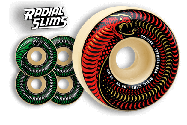 Spitfire Formula Four Radial Slim 52mm Skateboard Wheels 
